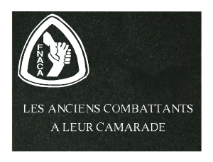 Plaque funéraire FNACA anciens combattants