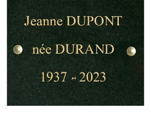 plaque funéraire identité défunt