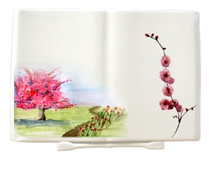 plaque funéraire en porcelaine